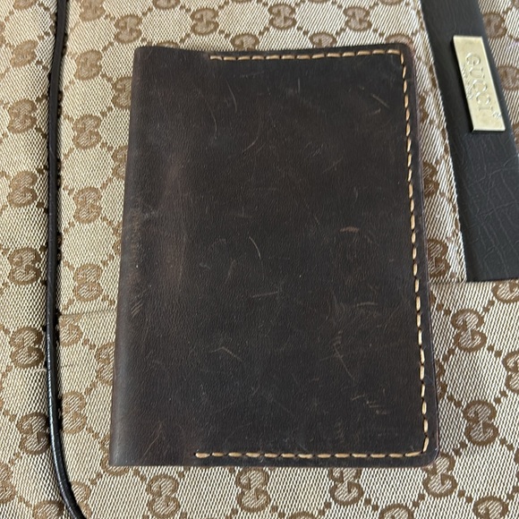 ROBRASIM Cowhide Leather Card Wallet Passport Credit Card Pen Holder Brown - Picture 2 of 5